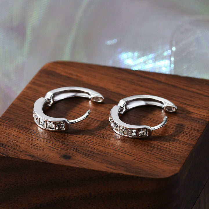 Square Cut Channel Hoop Earrings