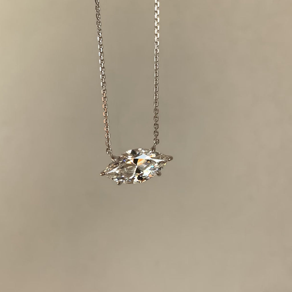 Marquise Crystal Necklace Minimalist Elegant Pendant