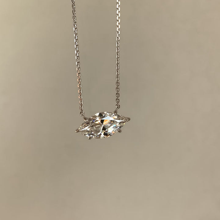 Marquise Crystal Necklace Minimalist Elegant Pendant