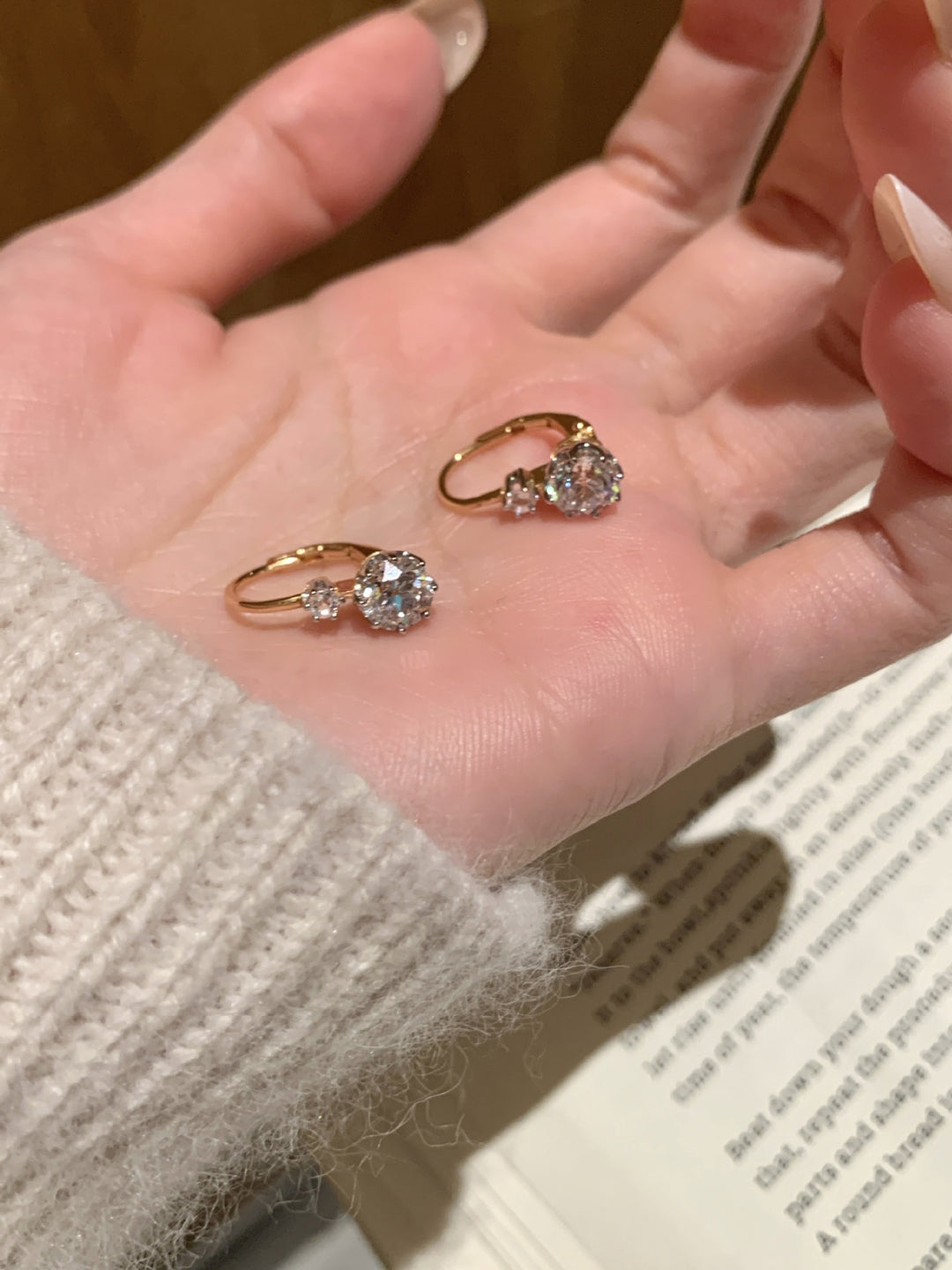 Dual Stone Drop Earrings