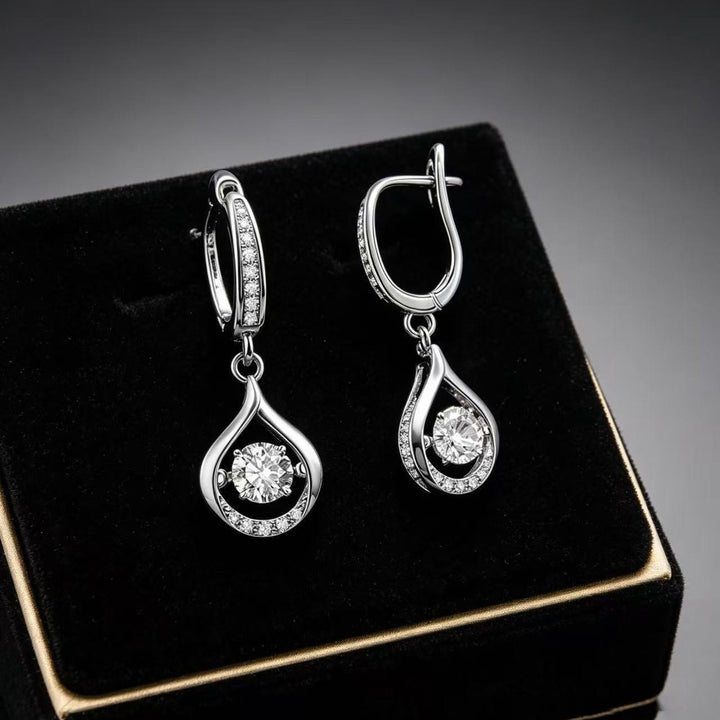 Minimalist Teardrop Diamond Drop Earrings S925 Silver