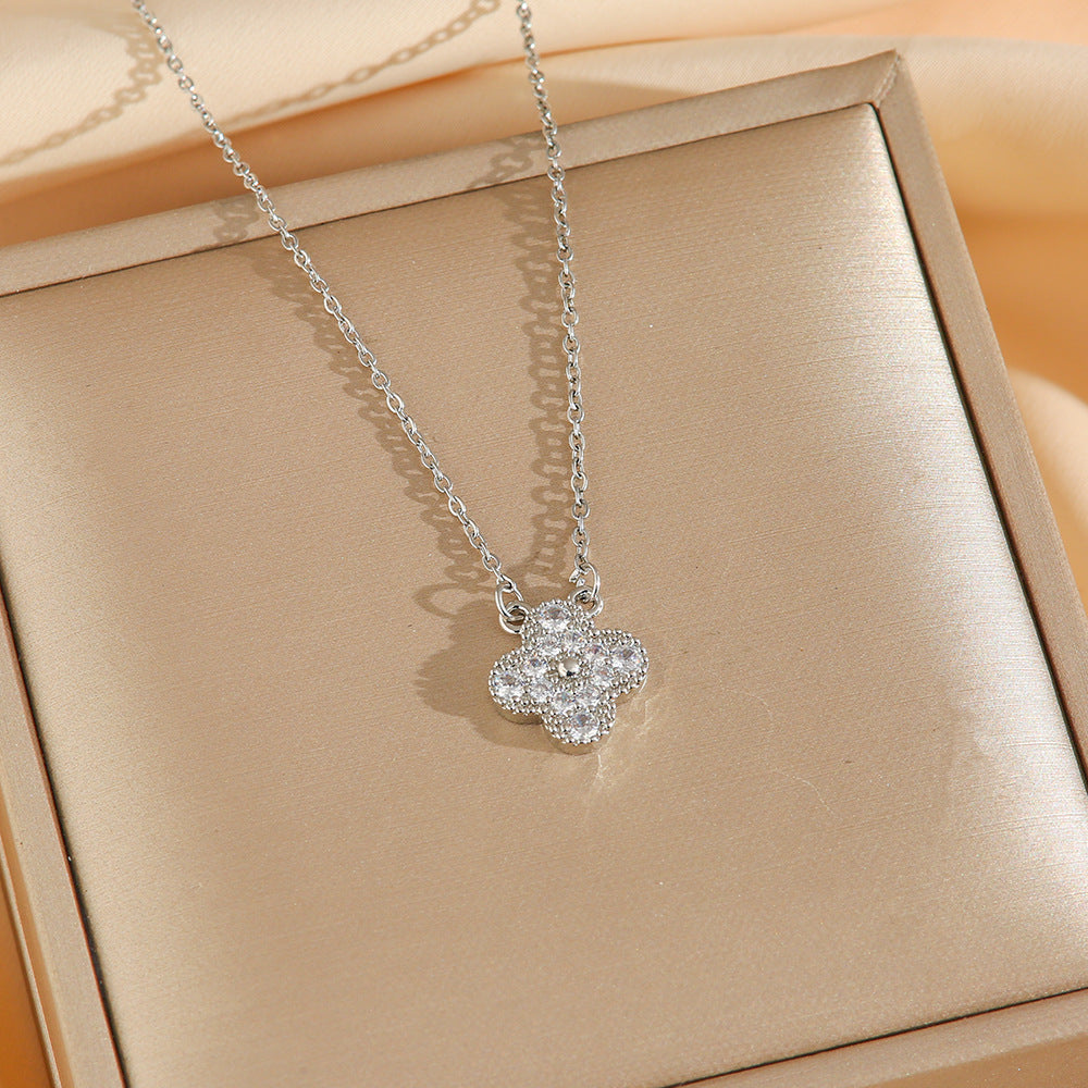 Clover Diamond Jewelry Set with 925 Sterling Silver