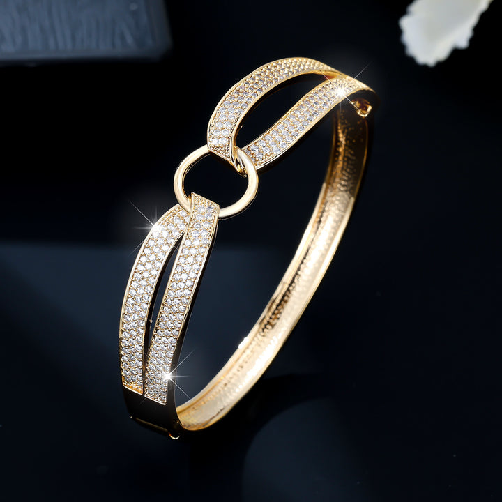 Diamond-Inspired Full Circle Bangle Bracelet