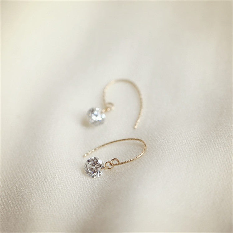 Sterling Silver Teardrop Diamond Earrings