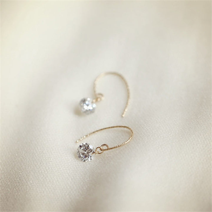 Sterling Silver Teardrop Diamond Earrings