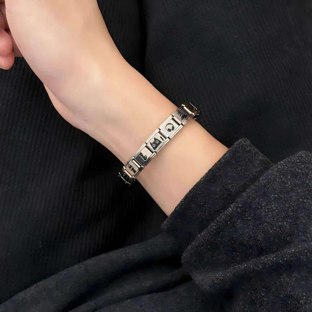 Cute Black Cat Modular Bracelet