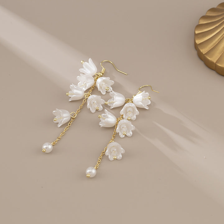 Handmade Lily of the Valley Tassel Earrings Sterling Silver