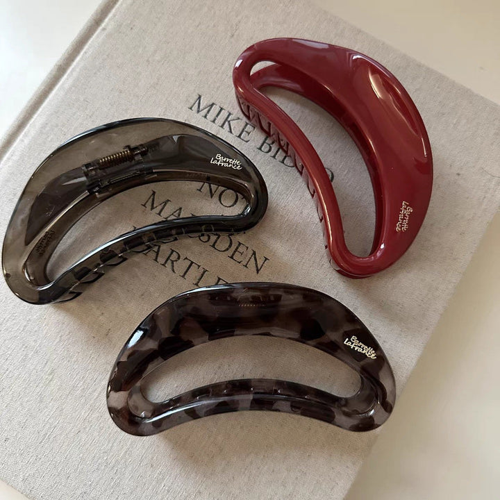 Curved Hollow Acetate Hair Claw Clip French Style Large Hair Clamp for Women