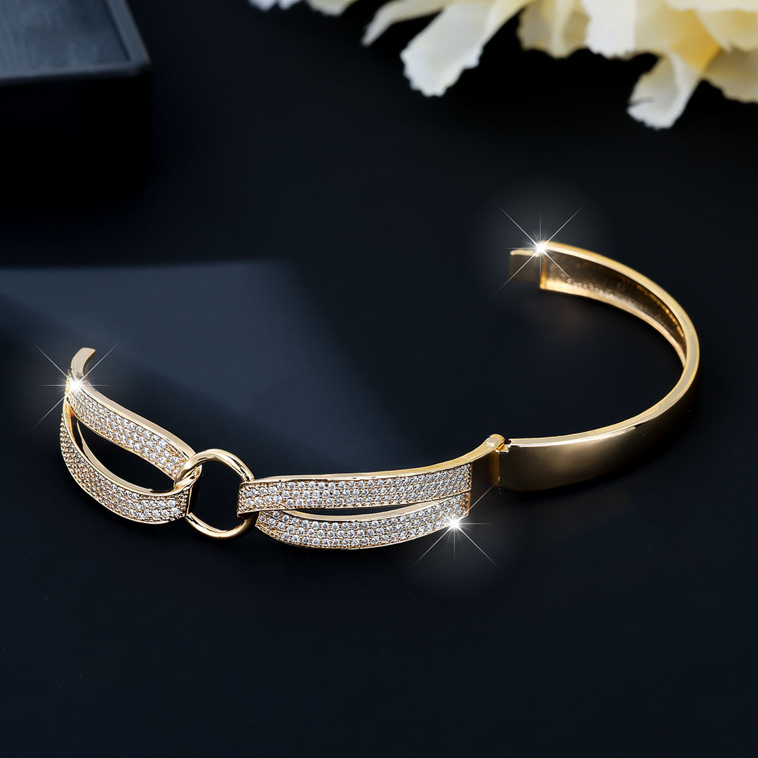 Diamond-Inspired Full Circle Bangle Bracelet