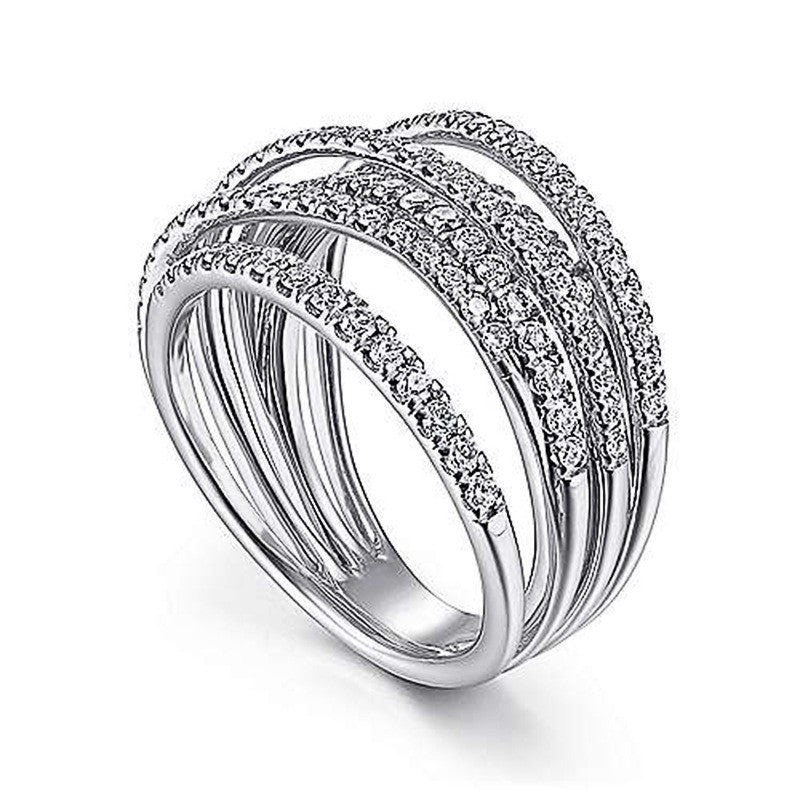 Hip Hop Geometric Multi-Layer Ring | Vintage Fashion Irregular Wrap Statement Ring