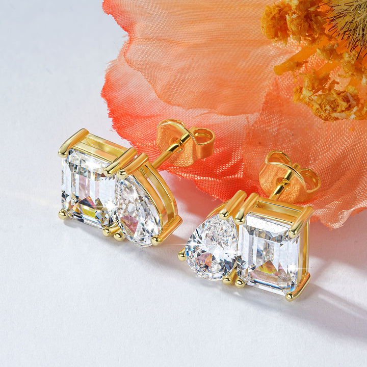Minimalist Toi et Moi Diamond Stud Earrings S925 Silver