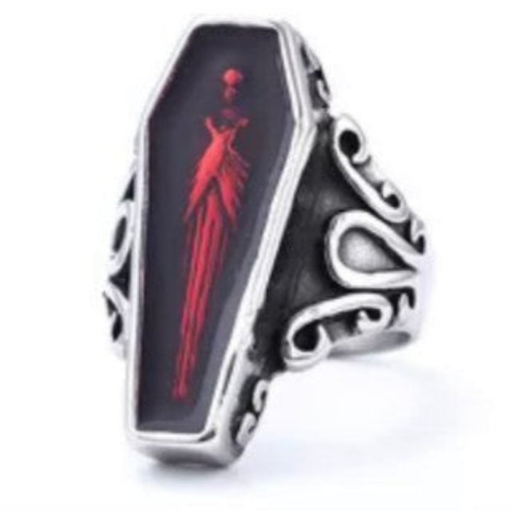 Punk Gothic Men's Sterling Silver Rings | Edgy Hip Hop Adjustable Statement Jewelry