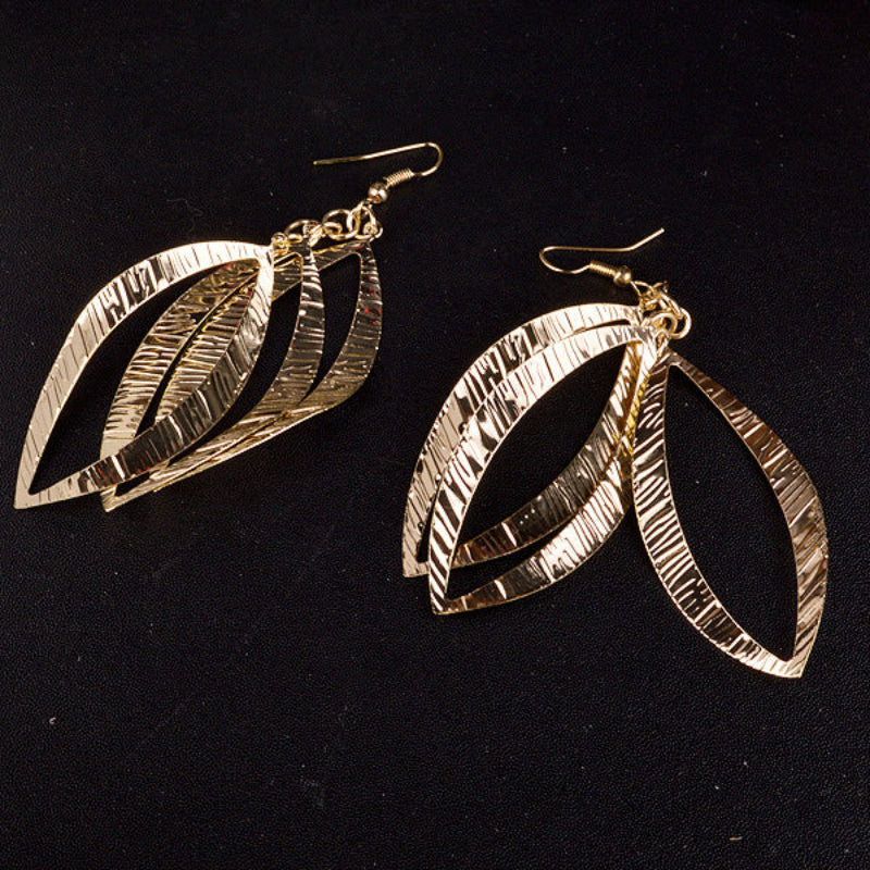 Vintage Spiral Leaf Drop Earrings