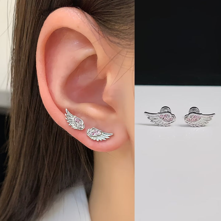 Wing Stud Earrings with Sterling Silver Post