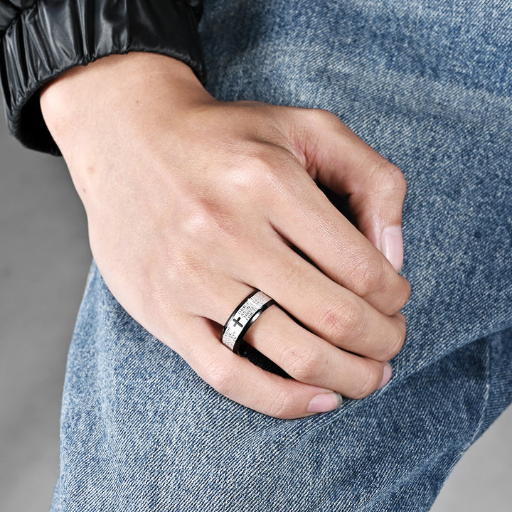 Lord's Prayer Cross Ring | Religious Prayer Jewelry for Men & Women
