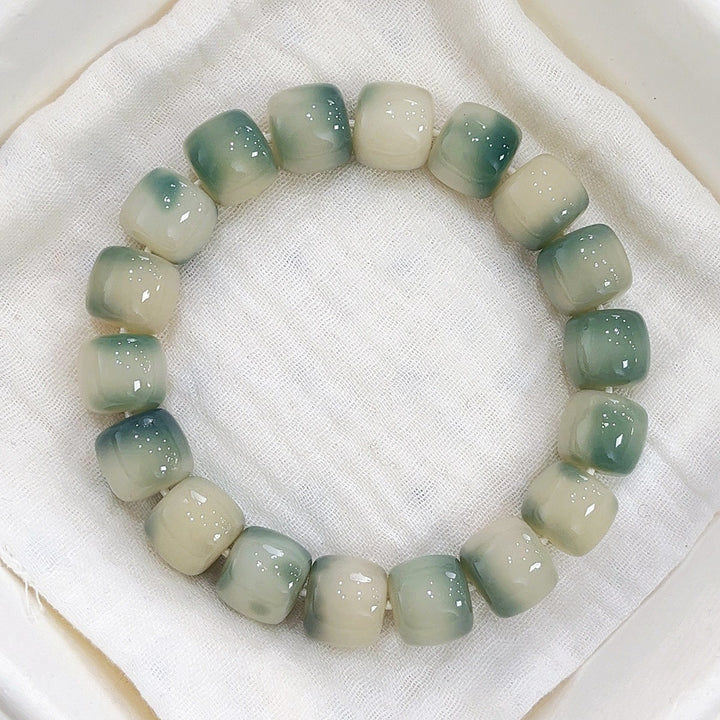 Gradient Square Bead Bodhi Root Bracelet