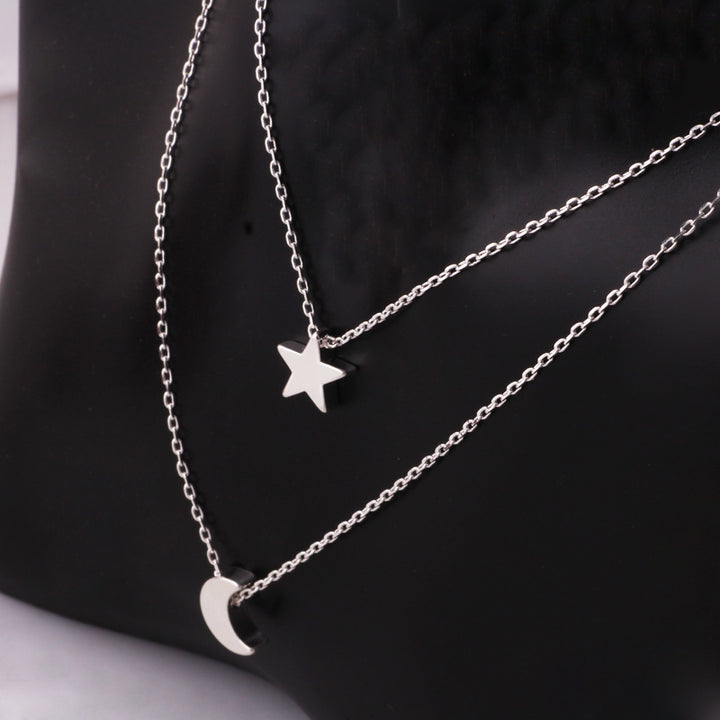 Minimalist Star & Moon Layered Necklace