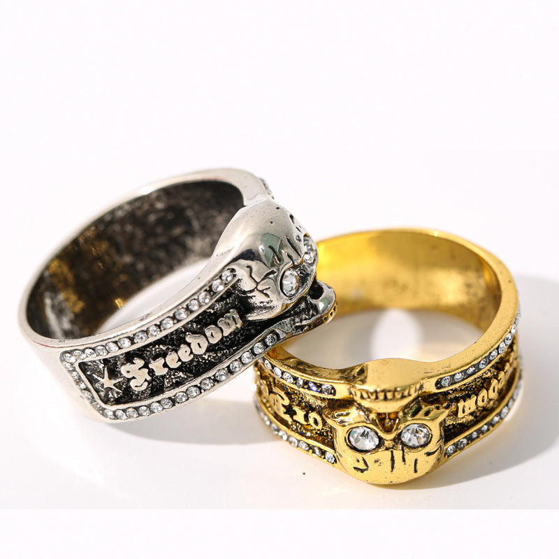 Halloween Skull Men's Ring Hip Hop Retro Bold Statement Band