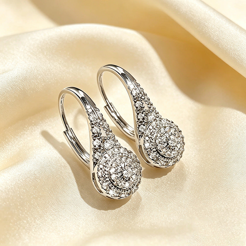 Vintage Teardrop Diamond Hoop Earrings