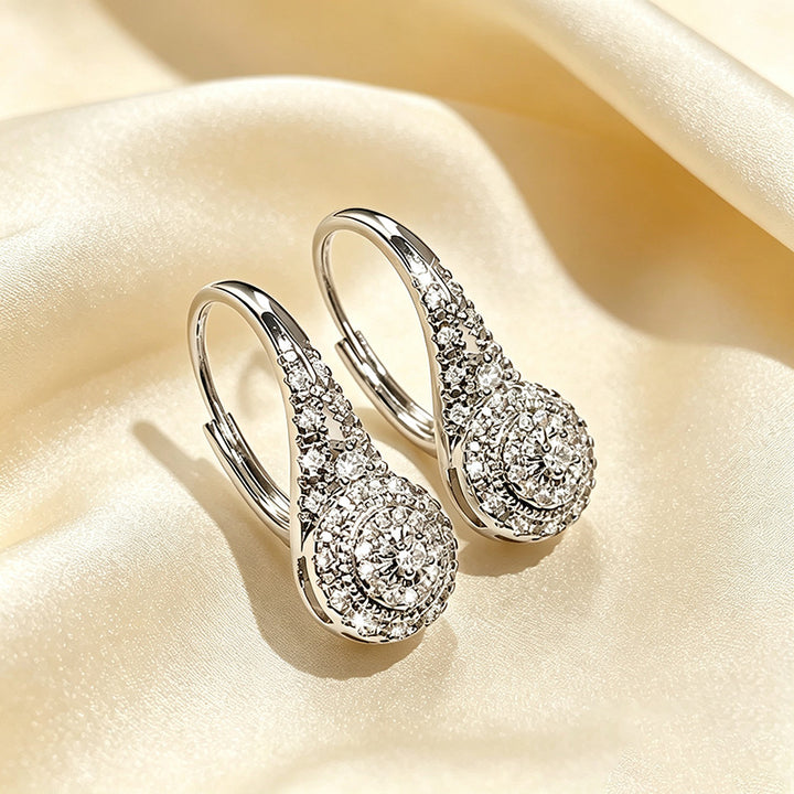 Vintage Teardrop Diamond Hoop Earrings