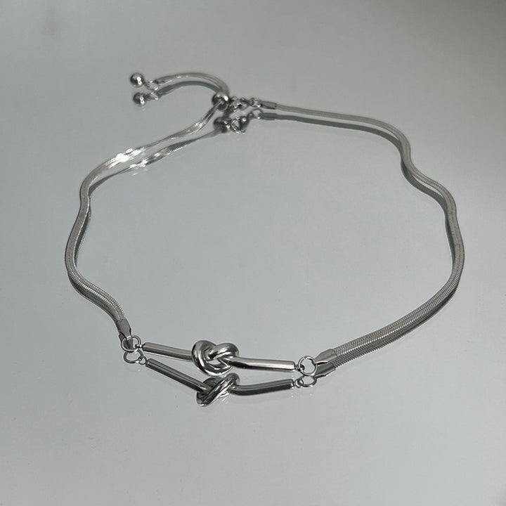 Minimalist Metal Knot Choker Necklace