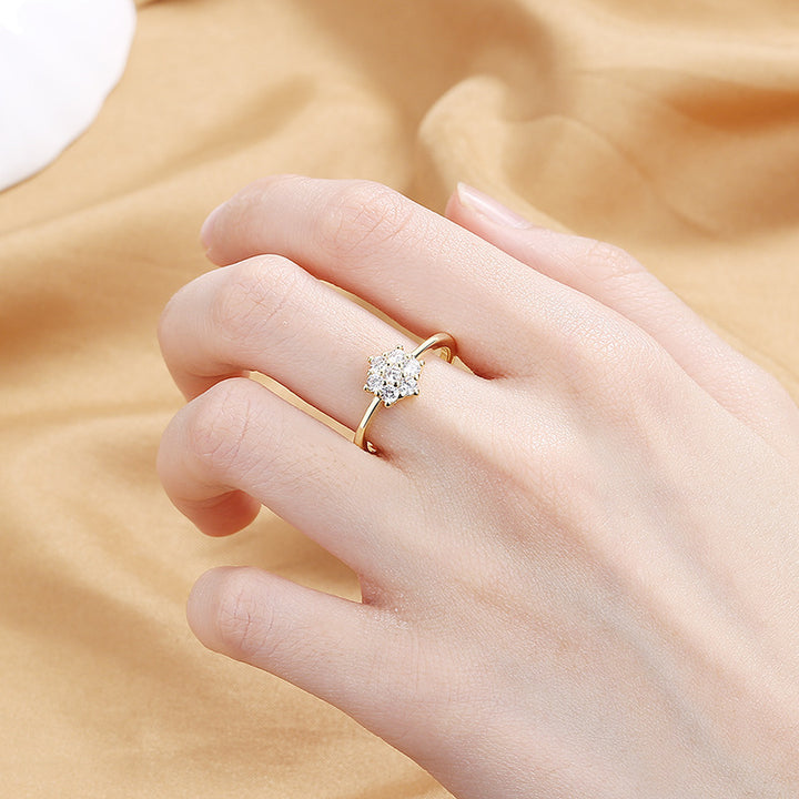 Minimalist Cluster Crystal Ring S925 Sterling Silver