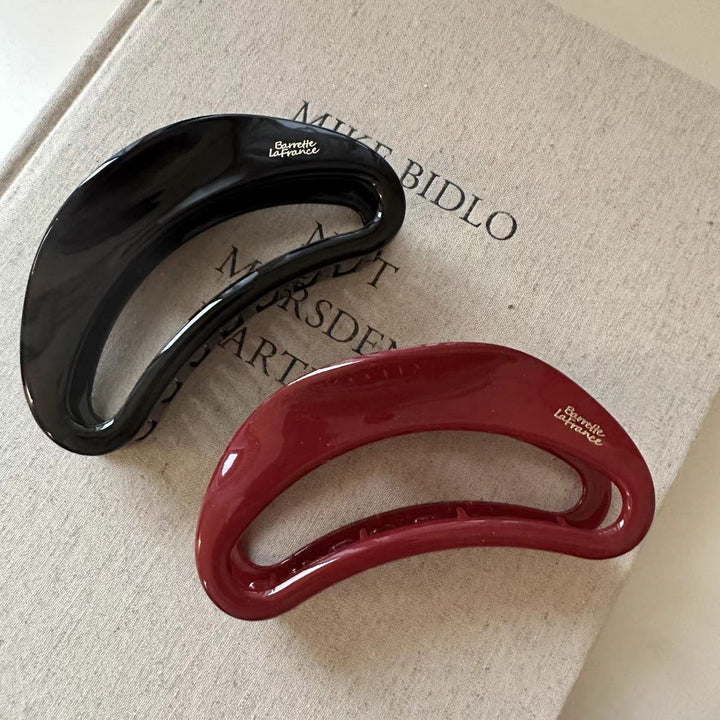 Curved Hollow Acetate Hair Claw Clip French Style Large Hair Clamp for Women