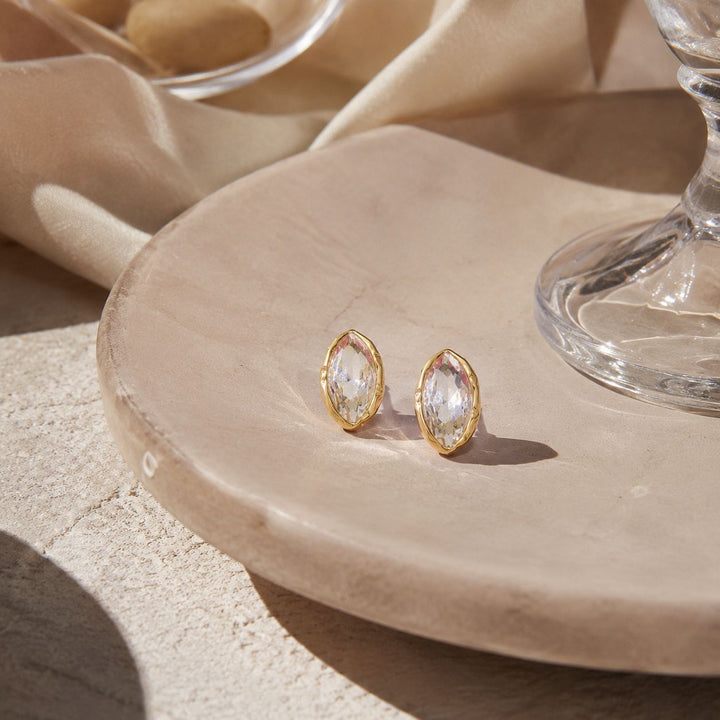 Marquise Cut Crystal Stud Earrings