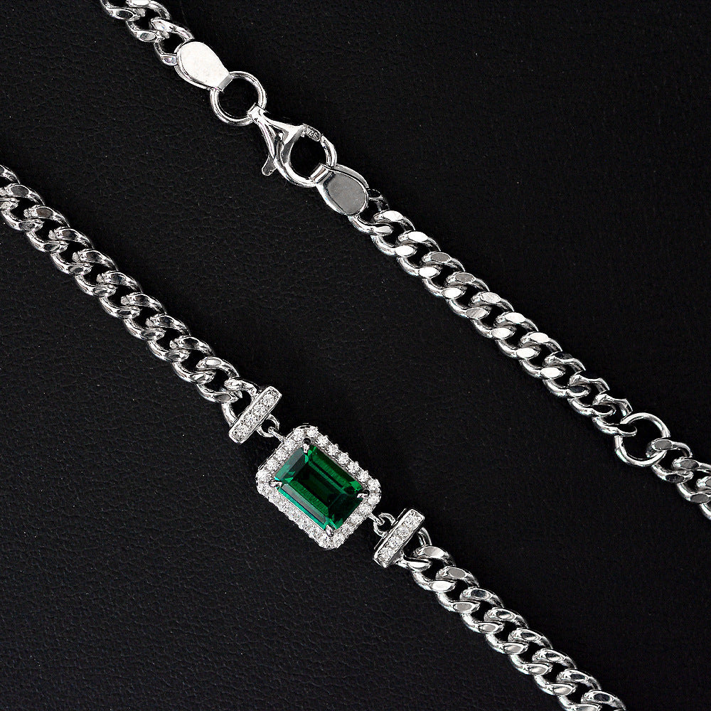 Emerald-Cut Halo Cuban Link Choker (Luxury Bold Statement Style)
