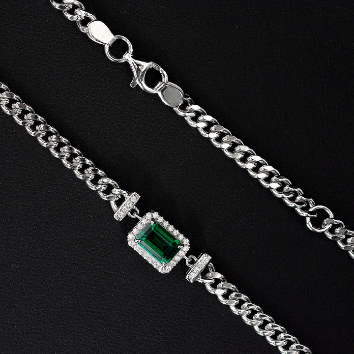 Emerald-Cut Halo Cuban Link Choker (Luxury Bold Statement Style)