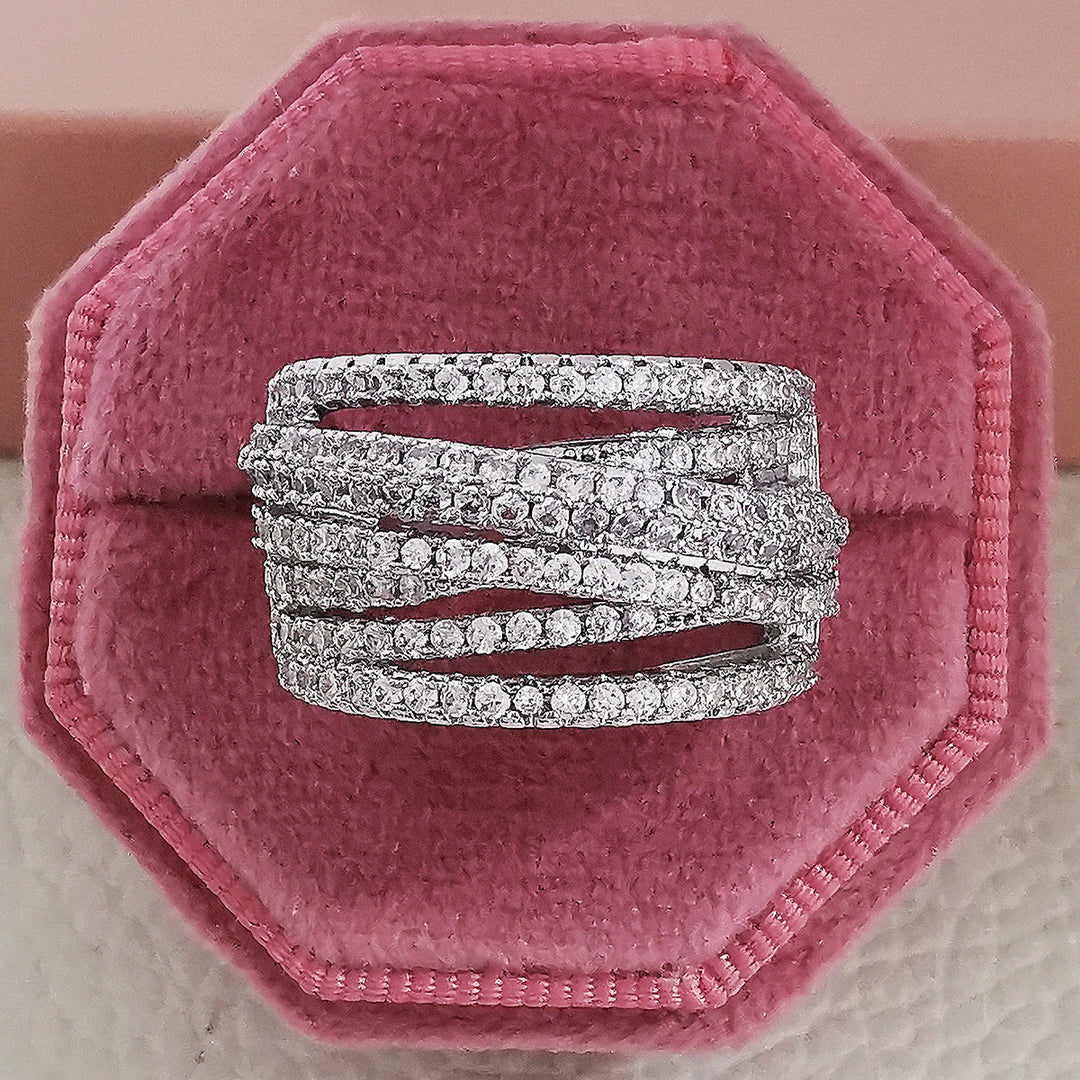 Hip Hop Geometric Multi-Layer Ring | Vintage Fashion Irregular Wrap Statement Ring