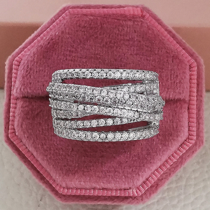 Hip Hop Geometric Multi-Layer Ring | Vintage Fashion Irregular Wrap Statement Ring