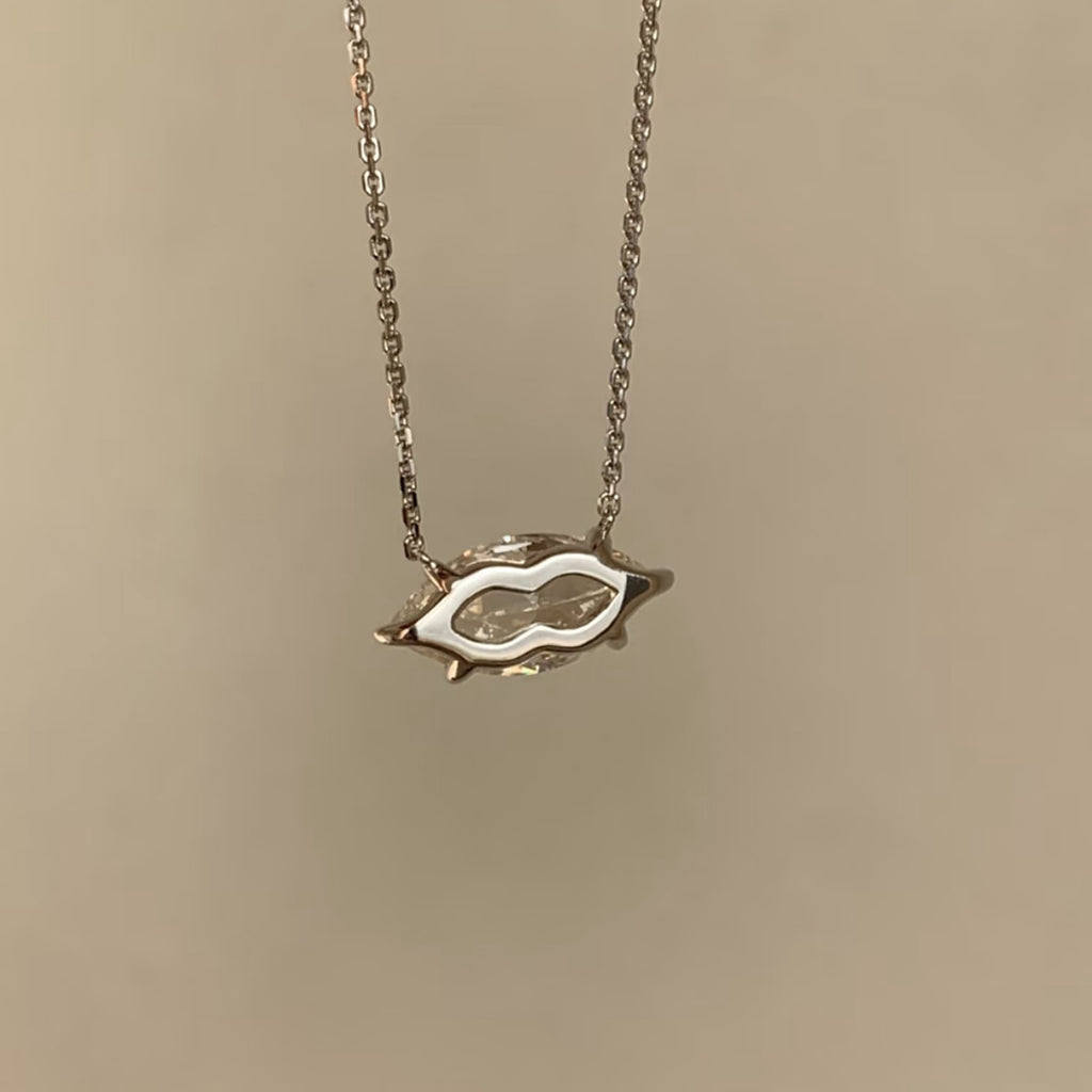 Marquise Crystal Necklace Minimalist Elegant Pendant