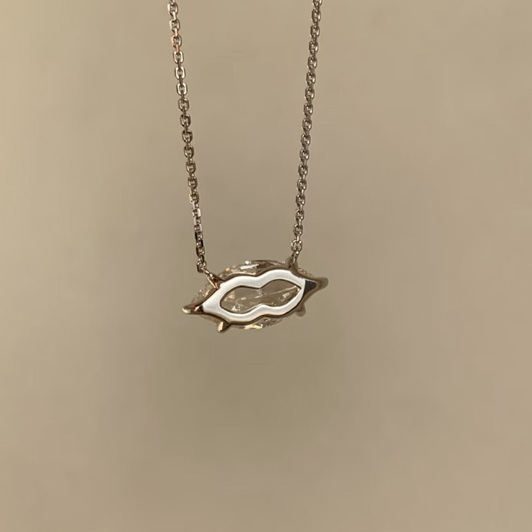 Marquise Crystal Necklace Minimalist Elegant Pendant