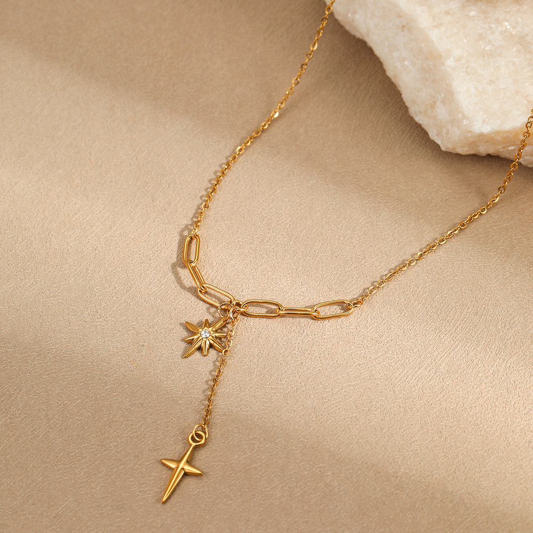 Starlight Y-shaped Layered Pendant Necklace