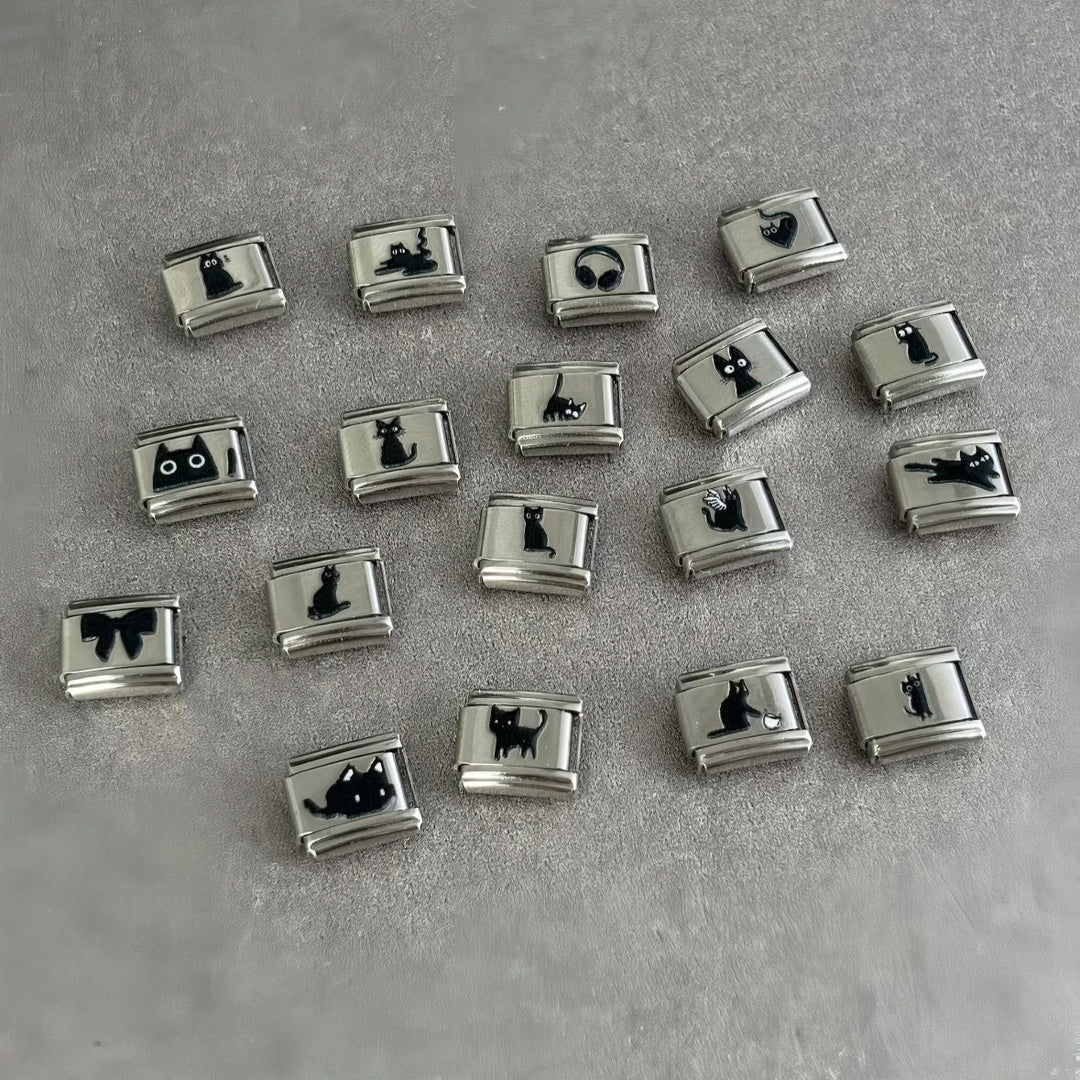 Cute Black Cat Modular Bracelet