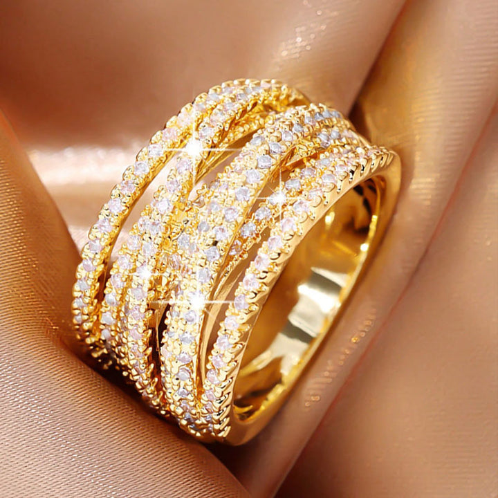Hip Hop Geometric Multi-Layer Ring | Vintage Fashion Irregular Wrap Statement Ring