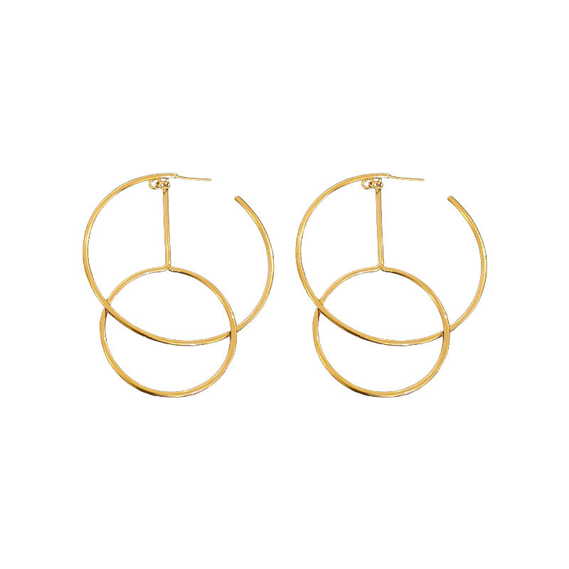 Minimalist Luxury Metal Hoop Earrings