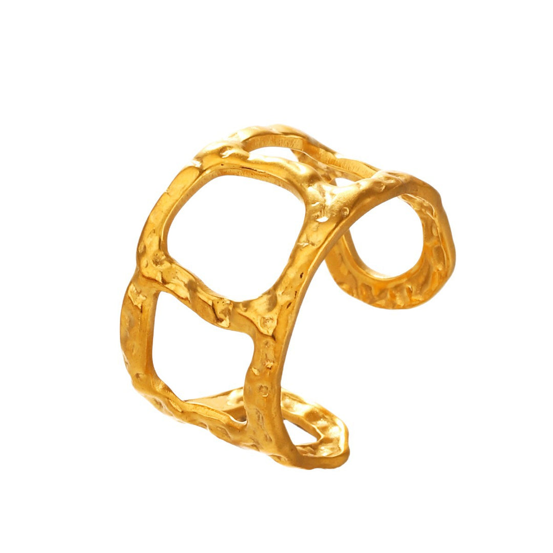 Hammered Hollow Open Ring