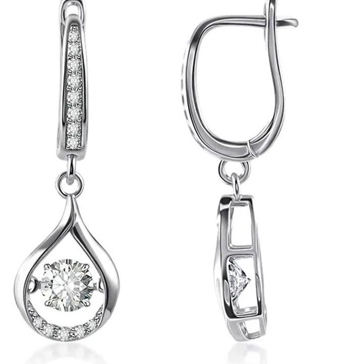 Minimalist Teardrop Diamond Drop Earrings S925 Silver