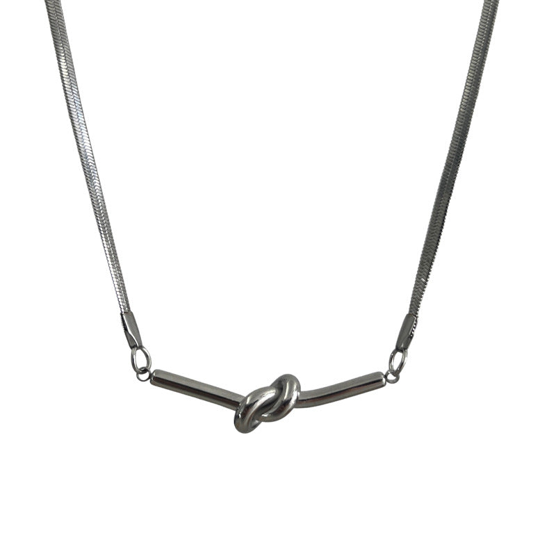 Minimalist Metal Knot Choker Necklace