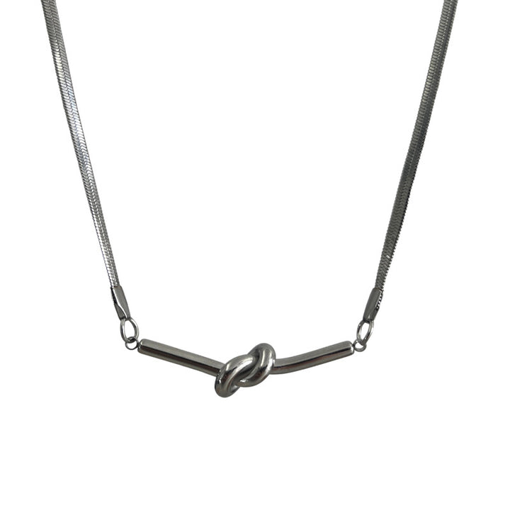 Minimalist Metal Knot Choker Necklace