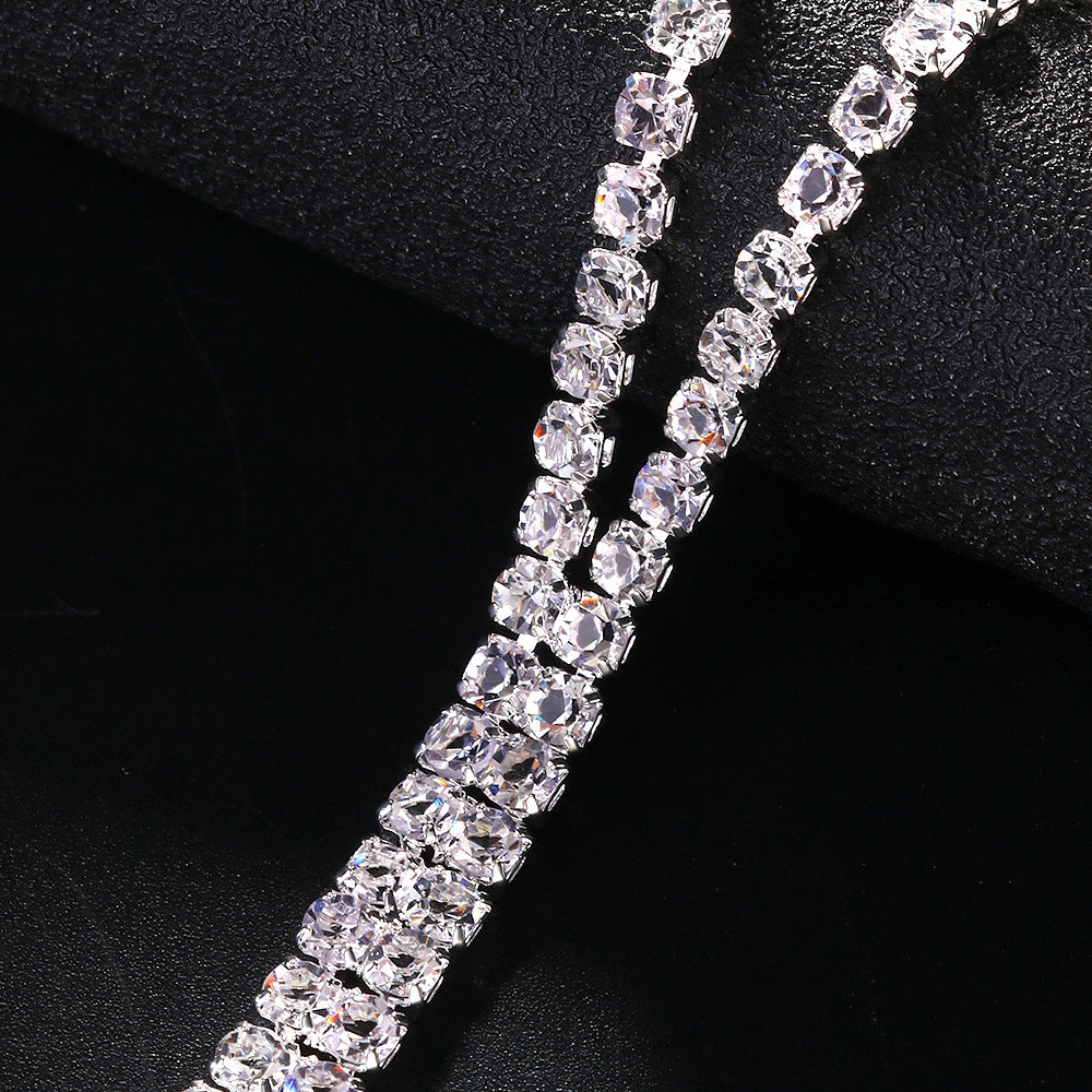 Linked Finger Ring Jewelry Diamond Hand Chain Bracelet