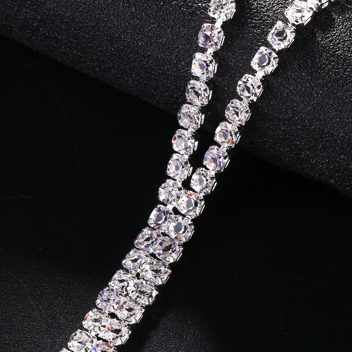 Linked Finger Ring Jewelry Diamond Hand Chain Bracelet
