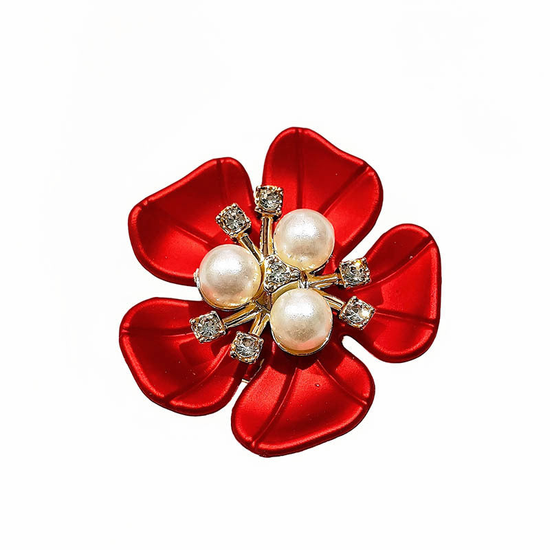 Pearl Diamond Flower Cufflinks Elegant Shirt Cuff Decorative Buttons