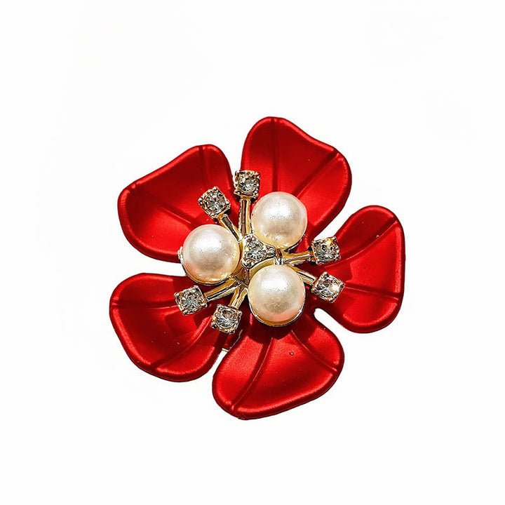 Pearl Diamond Flower Cufflinks Elegant Shirt Cuff Decorative Buttons