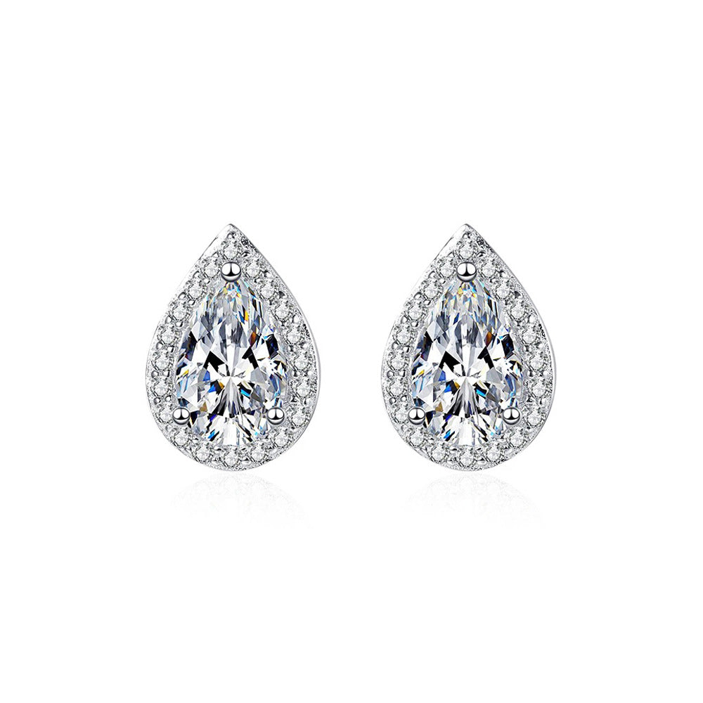 Teardrop Diamond Stud Earrings