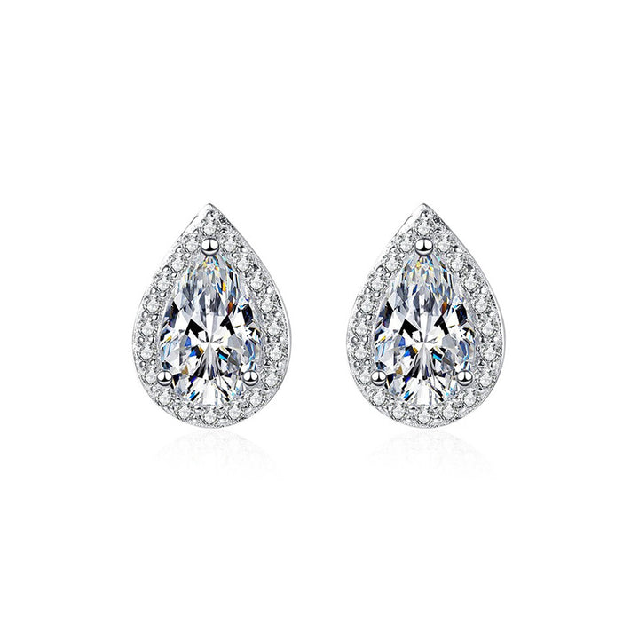 Teardrop Diamond Stud Earrings