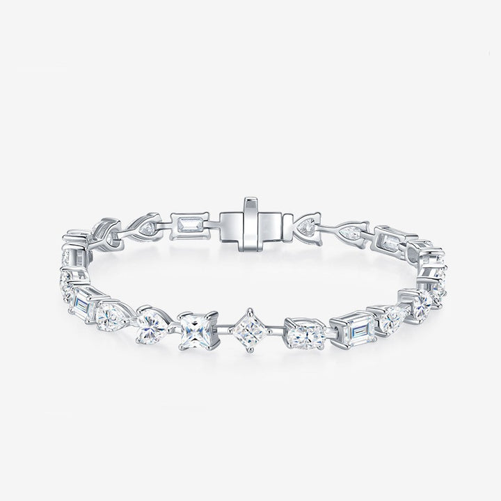 Minimalist Mixed-Cut Diamond Tennis Bracelet