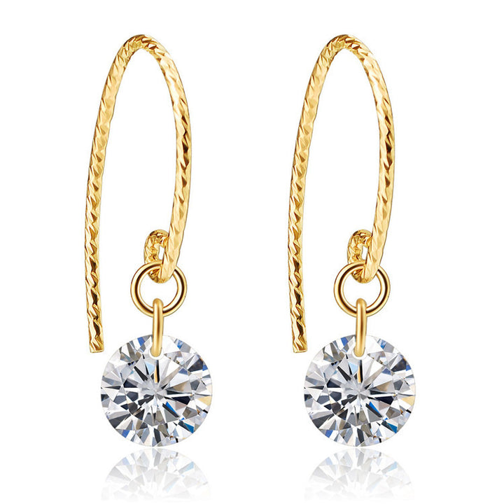 Sterling Silver Teardrop Diamond Earrings